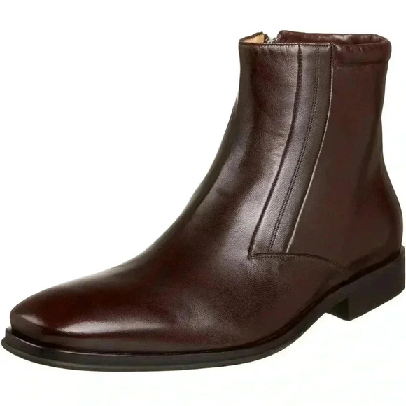 [US11.5]Bruno Magli Raspino Men Black Leather Ankle  Dress Boots - Picture 1 of 8